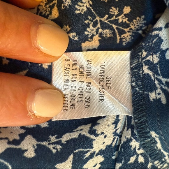 Verse | Blue Floral Stassi 3/4 Sleeve Off-the-Shoulder Blouse | Sz S - Picture 7 of 8